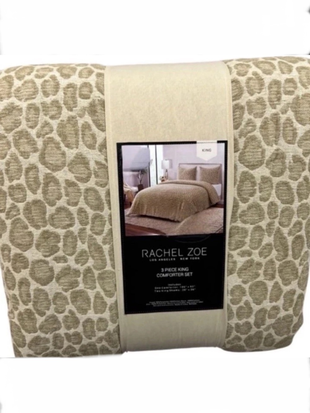 Rachel Zoe Brown Animal Print King Comforter Set 106”x92”